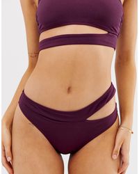 New Look Cut Out Bikini Briefs - Purple