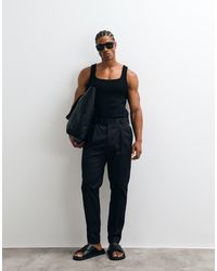 ASOS - Tailored Cotton Rich Tapered Chino Trousers - Lyst