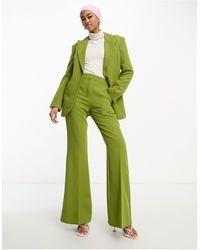 ASOS Pantaloni da abito a zampa color muschio - Verde