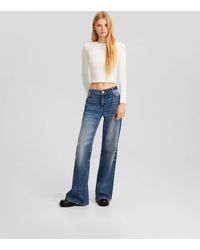 Bershka - baggy Flared Jeans - Lyst