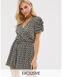 river island plisse playsuit