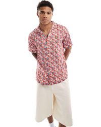 Lyle & Scott - Floral Print Short Sleeve Revere Collar Resort Shirt - Lyst