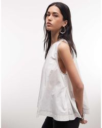 ASOS - Contrast Stitch Sleeveless Volume Top - Lyst