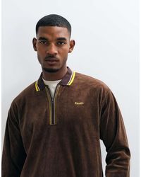 Huf - Parker Long Sleeve Velour Polo Shirt - Lyst