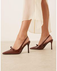 Glamorous - Slingback Heeled Shoes With Bows - Lyst
