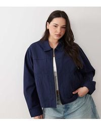 ASOS - Asos Design Curve Top Collar Zip Through Jacket - Lyst