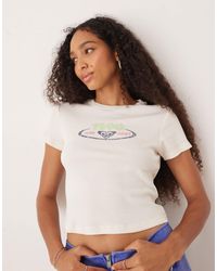 Roxy - Beach love - t-shirt crop top - aigrette - Lyst