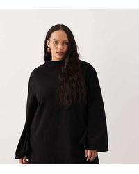 ASOS - Asos Design Curve Supersoft Wide Sleeve Mini Dress - Lyst