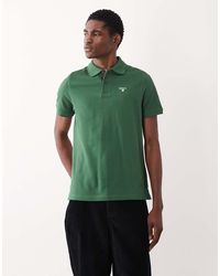 Barbour - Short Sleeve Tartan Pique Logo Polo Shirt - Lyst