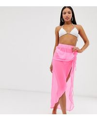 ASOS Asos Design Tall Neon Pink Beach Sarong With Ruching