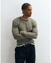ASOS - Slim Fit Long Sleeve T-shirt With Double Layer - Lyst