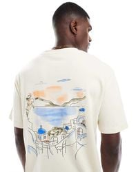 Jack & Jones - Oversized T-Shirt Van Zware Stof Met Mykonos-Print - Lyst