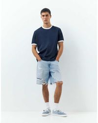 Pull&Bear - Straight-leg Denim Bermuda Shorts - Lyst