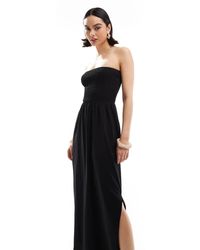 Threadbare - Bandeau Midi Dress With Shirred Bust - Lyst