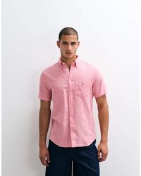 GANT - Shield Logo Short Sleeve Linen Cotton Shirt - Lyst