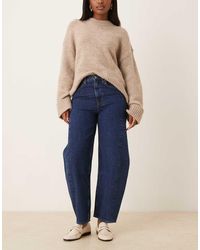 ARKET - Vaqueros Capri De Pernera Barrel Con Lavado Azul Oscuro Bloom De - Lyst