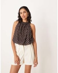 ASOS - Halter Top With Bubble Hem - Lyst