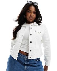ONLY - Giacca Di Jeans Bianca - Lyst