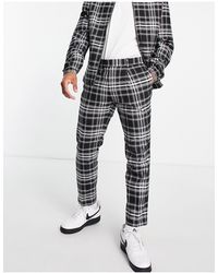 TOPMAN Dogtooth Check Tapered Pants in 