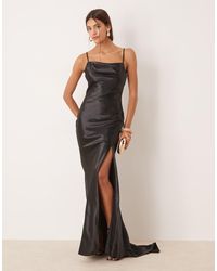 True Decadence - Bias Cut Tie Back Maxi Dress - Lyst