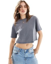 Pimkie - T-shirt crop top - foncé délavé - Lyst