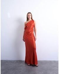 TOPSHOP - Maxi Gelegenheidsjurk Met Gedrapeerde Hals En Blote Schouder - Lyst