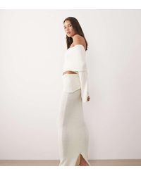 Wanderdoll - Yasmin Boucle Knit Dramatic Foldover Maxi Skirt Co-Ord - Lyst