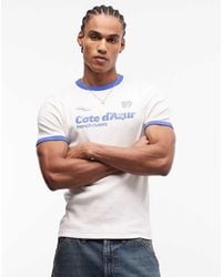 ASOS - Heavyweight Muscle Fit Ringer T-shirt With Football Graphic - Lyst