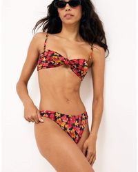 NA-KD - Knot Front Bandeau Bikini Top - Lyst