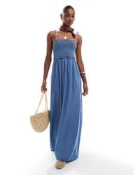 ONLY - – hänger-maxikleid aus mittelem denim - Lyst