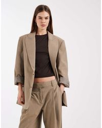 ASOS - Oversized Gestreepte Blazer Met Sterke Schouders - Lyst