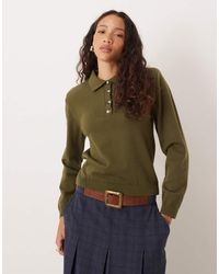 ASOS - Knitted Neat Fit Rugby Top With Shoulder Pad - Lyst