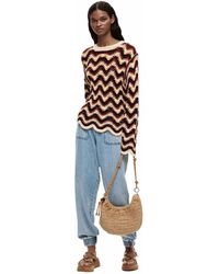 Desigual - Pull en maille au crochet à rayures zigzag - multicolore - Lyst