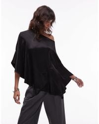 ASOS - Satin One Shoulder Drape Top - Lyst