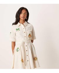 Never Fully Dressed - Petite Embroidered Shirt Mini Dress - Lyst