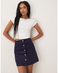 Glamorous - Button Front Mini Skirt - Lyst