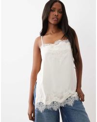 Gina Tricot - Satin Lace Detail Singlet - Lyst