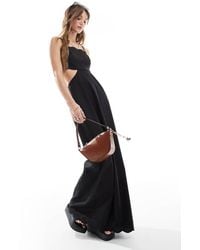 The Frolic - Exclusive Scallop Edge Lace Up Open Back Maxi Dress - Lyst