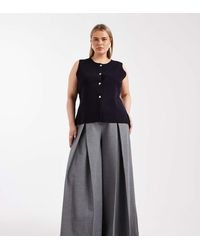 ONLY - Split Detail Compact Knitted Waistcoat - Lyst