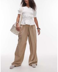 TOPSHOP - Broek Met Ballonpijpen En Linnen - Lyst