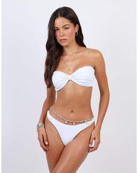 SIMMI - Knot Detail Bandeau Bikini Top - Lyst