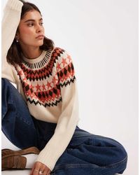 Threadbare - High Neck Fairisle Jumper - Lyst