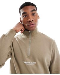 Jack & Jones - 1/4 Zip Sweat With Logo - Lyst