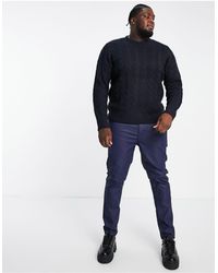 French Connection - Plus Wool Mix Cable Crew Neck Jumper - Lyst