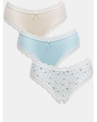 ASOS - 3 Pack Brazilian Brief With Lace Trim - Lyst