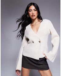 River Island - Vest Met Asymmetrische Knopen - Lyst