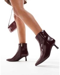 New Look - Stivaletti Alla Caviglia A Punta Bordeaux - Lyst