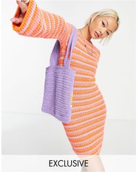 Collusion - Knitted Long Sleeve Mini Dress - Lyst