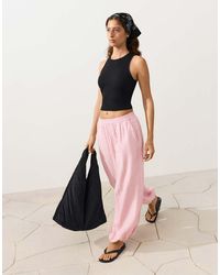 Oysho - 100% Linen Bloomer Trousers - Lyst
