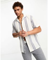 Pull&Bear - Striped Short Sleeve Shirt - Lyst